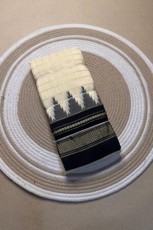 off white and black jerry checks, temple gadiwalsaree pallu tope pallu