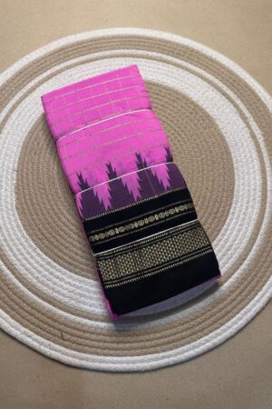 light purple jerry big checks, temple gadiwalsaree pallu tope pallu