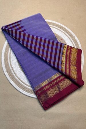 purple and mroon tana patali pallu catlon pallu