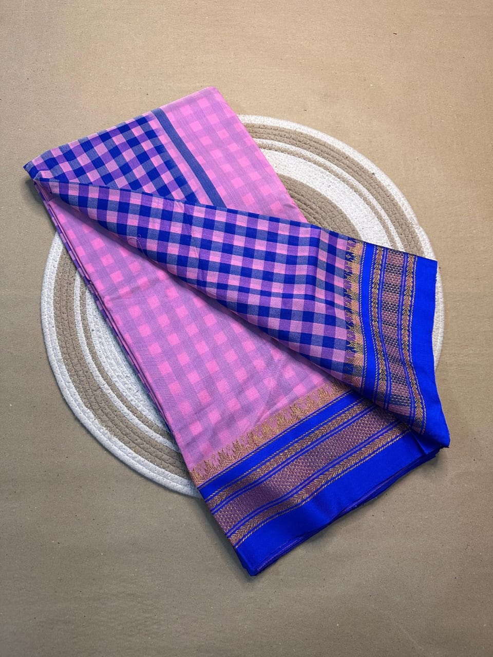 pink and blue tana patali pallu catlon pallu pink and blue tana patali pallu catlon pallu
