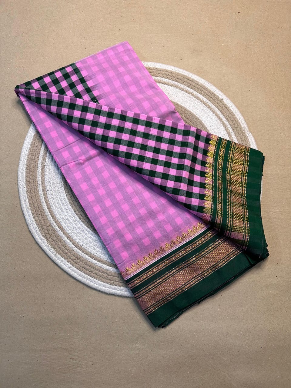 pink and green tana patali pallu catlon pallu pink and green tana patali pallu catlon pallu