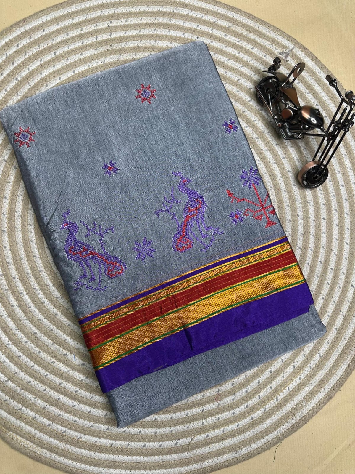 grey ilkal kasuti saree pallu patti pallu grey ilkal kasuti saree pallu patti pallu