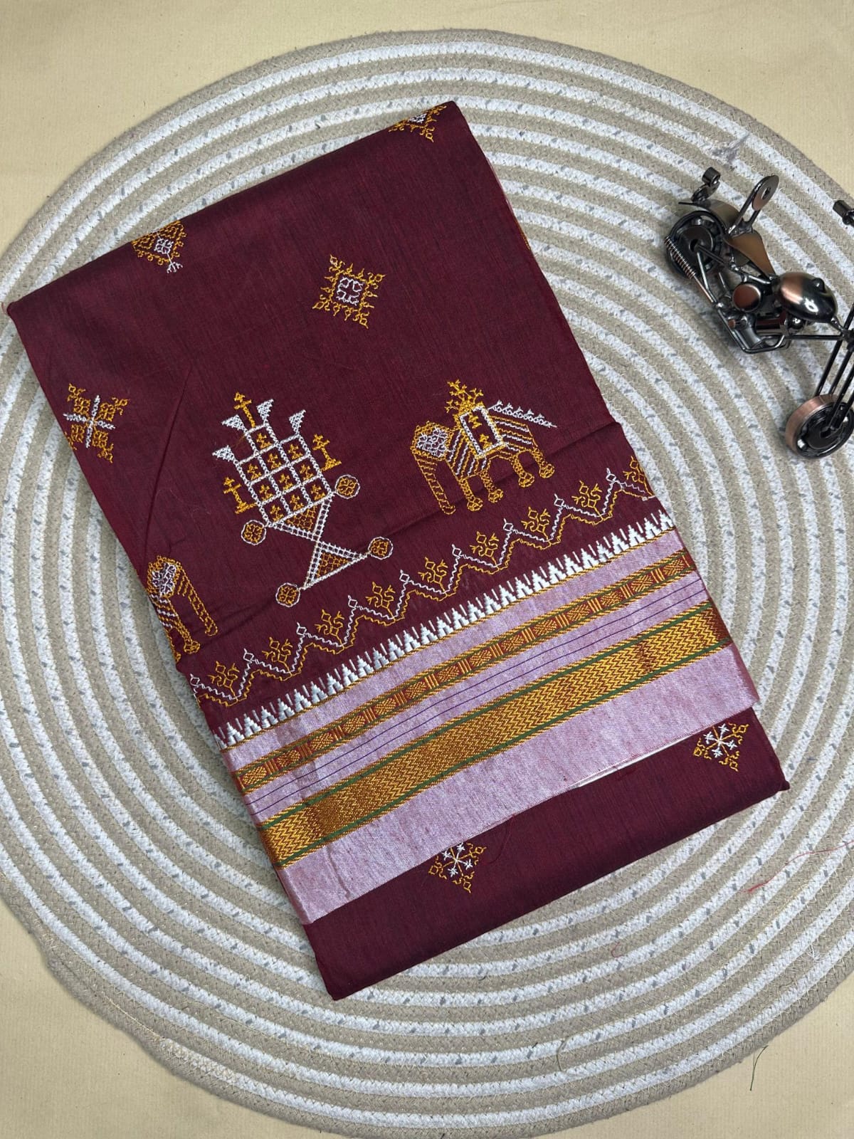 deep brown ilkal kasuti saree pallu patti pallu deep brown ilkal kasuti saree pallu patti pallu