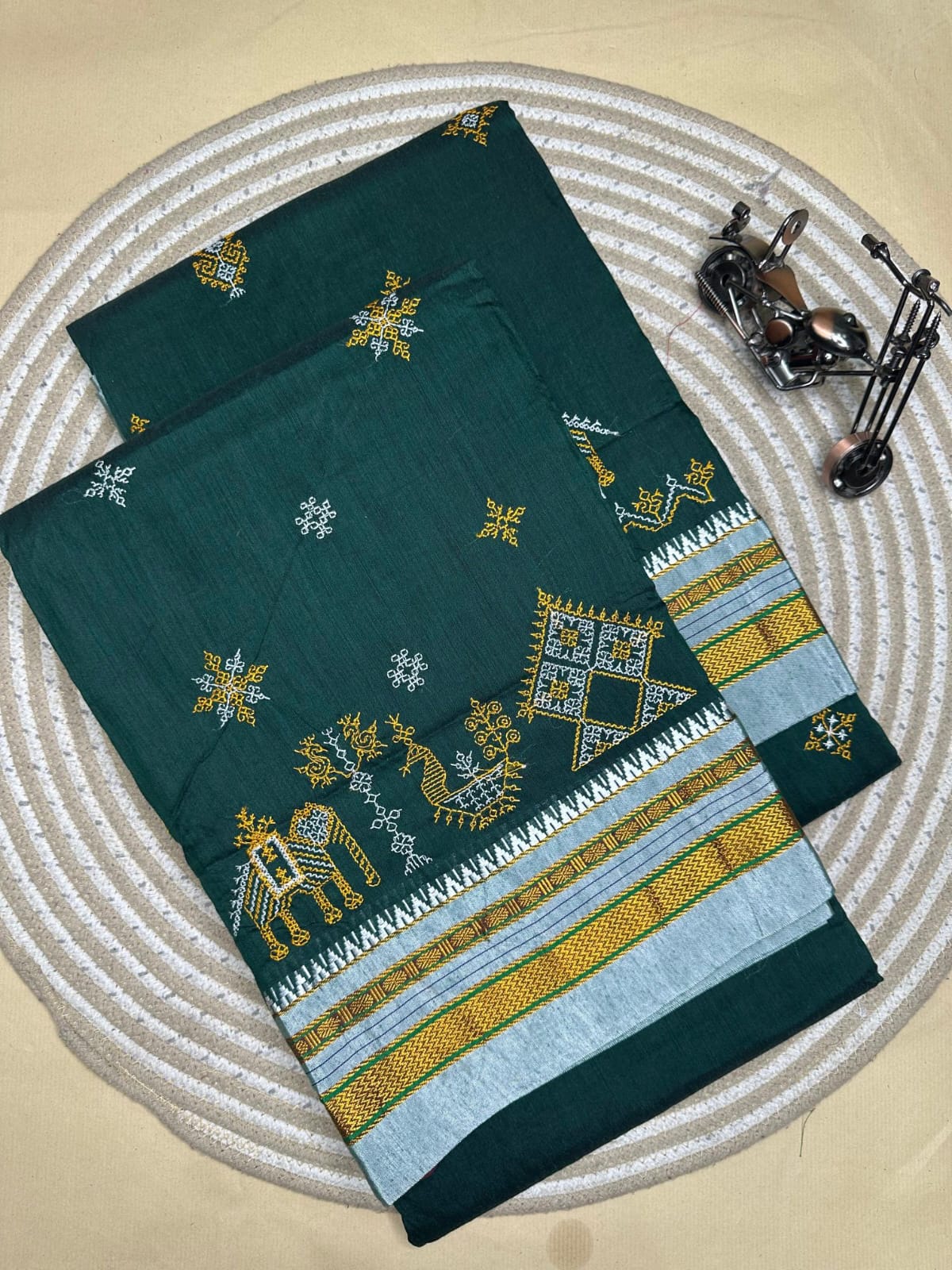 deep green ilkal kasuti saree pallu patti pallu deep green ilkal kasuti saree pallu patti pallu