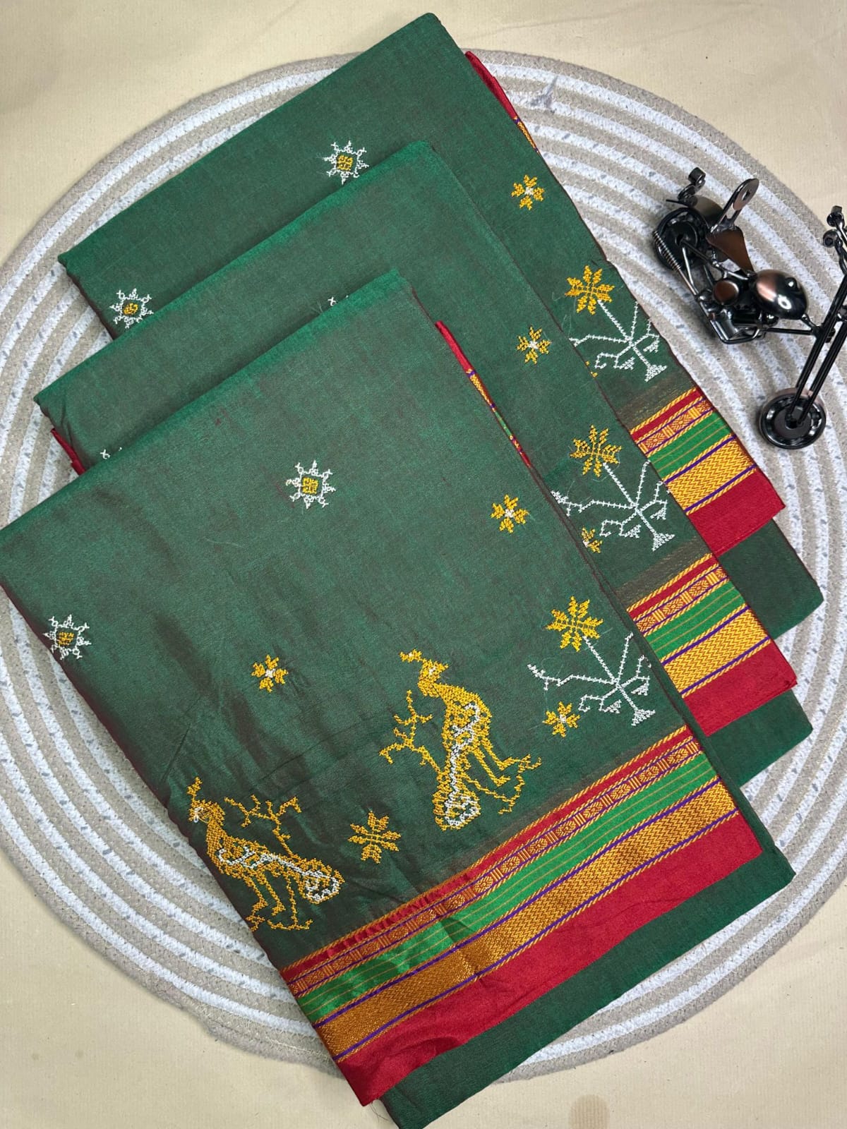 greenish ilkal kasuti saree pallu patti pallu greenish ilkal kasuti saree pallu patti pallu