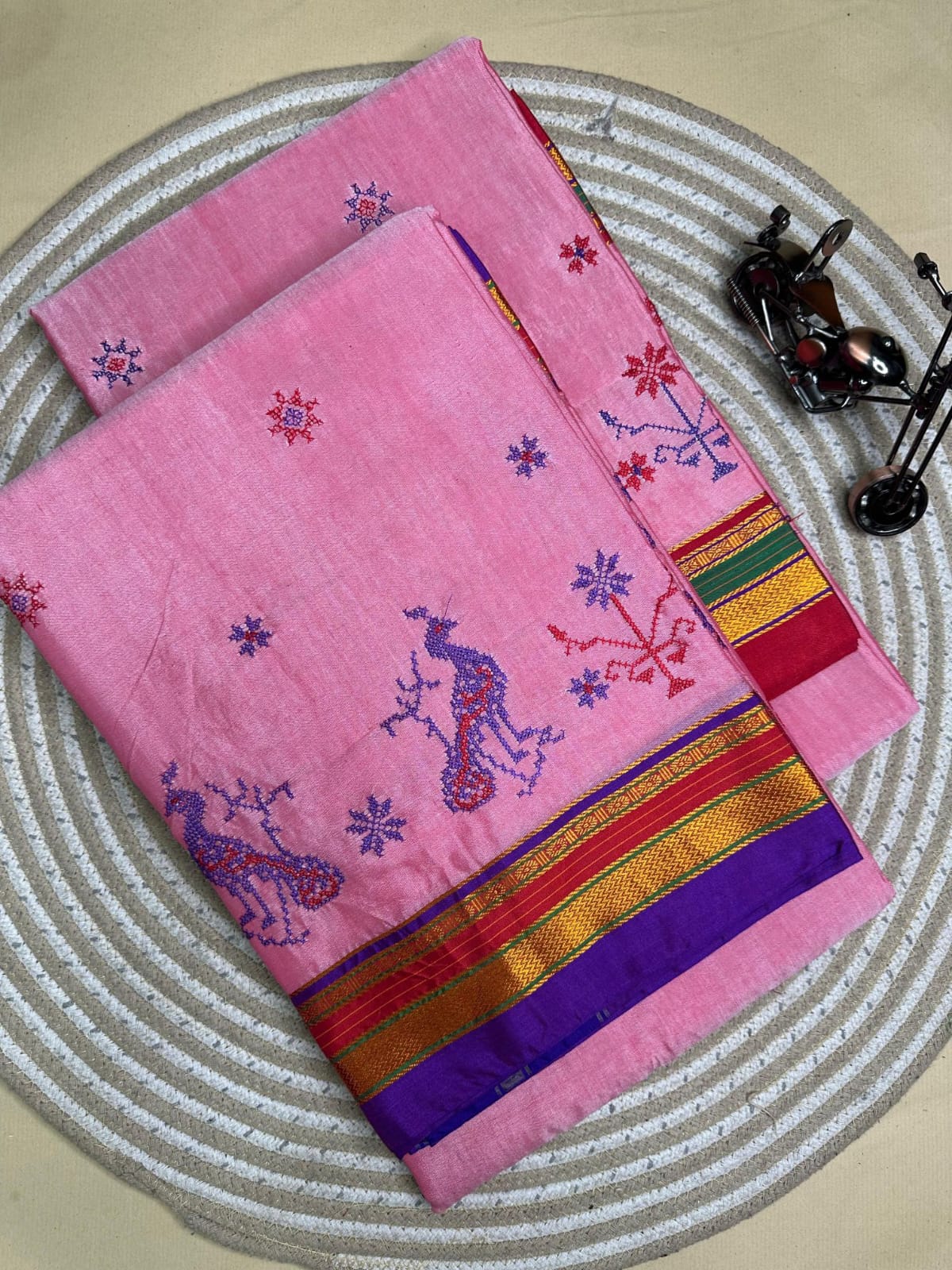 light pink ilkal kasuti saree pallu patti pallu light pink ilkal kasuti saree pallu patti pallu