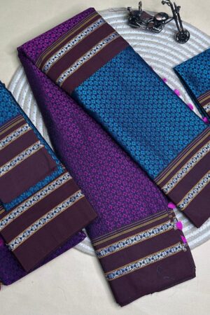 blue and purple half and half kanna saree
