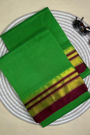 green and maroon tana kaddi checks silk pallu saree | ikatra